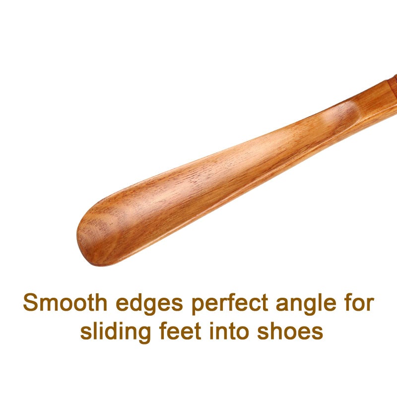 WLMALL Premium Wooden Shoe Horn, 2 PCS Shoehorns Durable, 13" Long Handle Shoe horns, Lazy Shoe Helper Spoons for Seniors, Kids, Pregnancy, Men, Women - Image 4